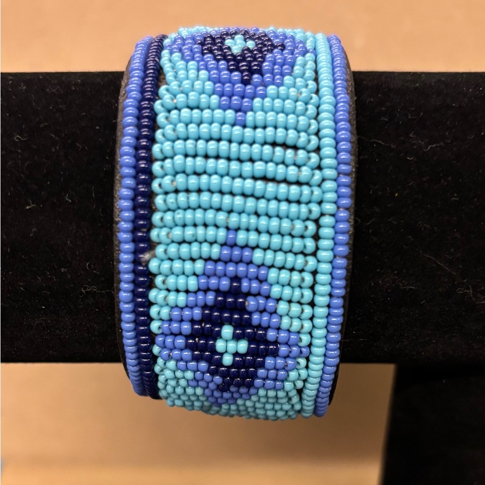 Blue Beaded Life Line Bracelet